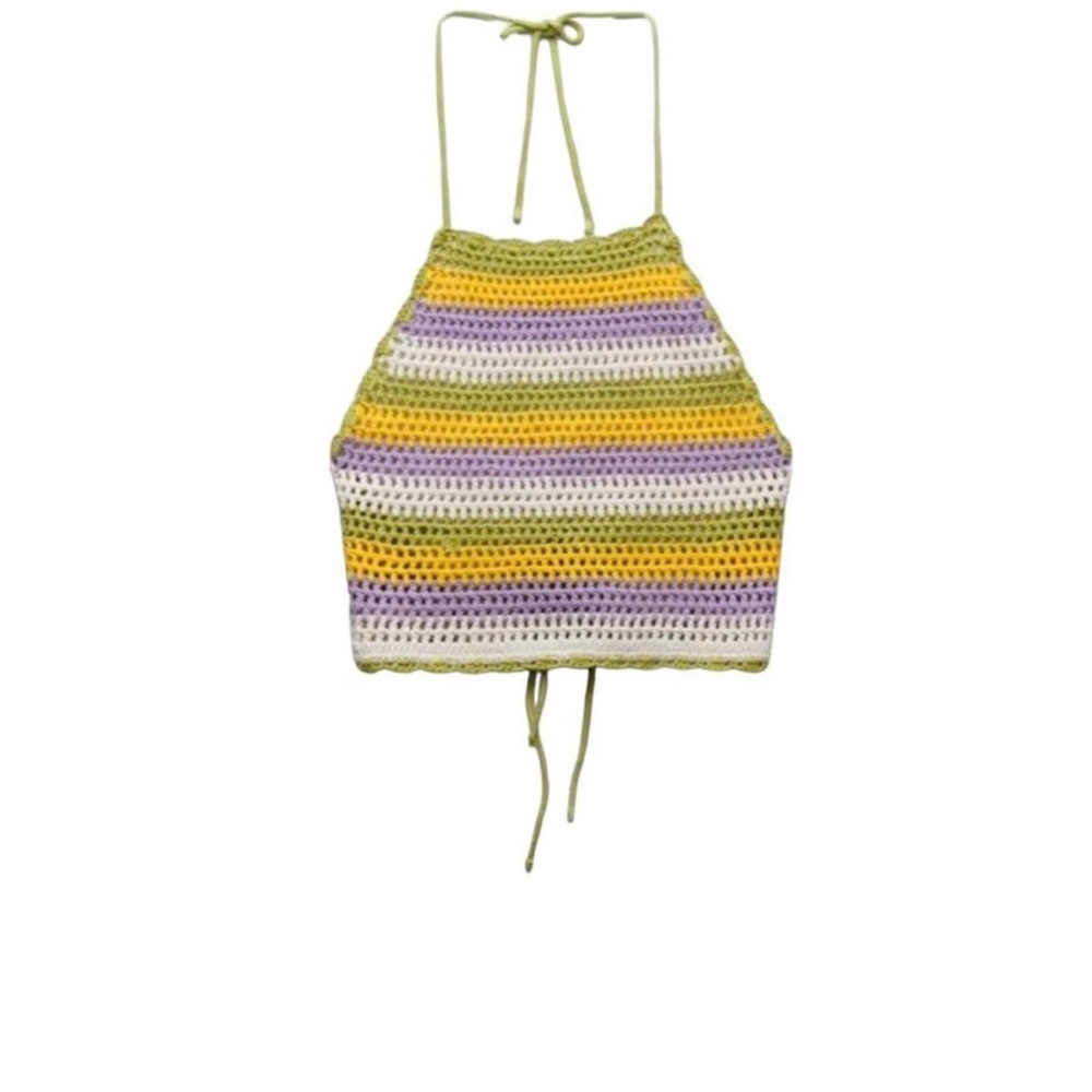 Zara crochet knit crop top #zara #croptop #crochet #knittop #haltertop #NWT
